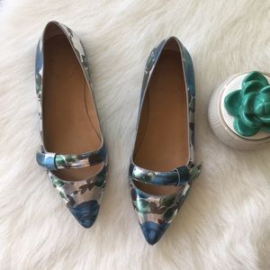 Marc by Marc Jacobs metallic floral pointed flats